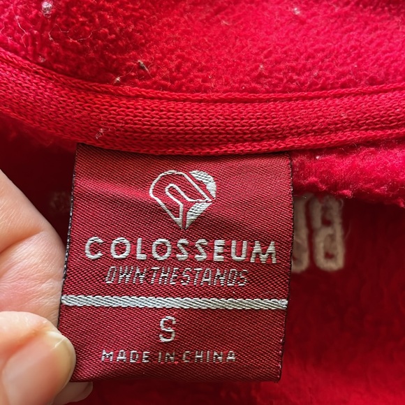 UGA University of Georgia Red Fleece full zip collared lightweight jacket Size S - Picture 10 of 13